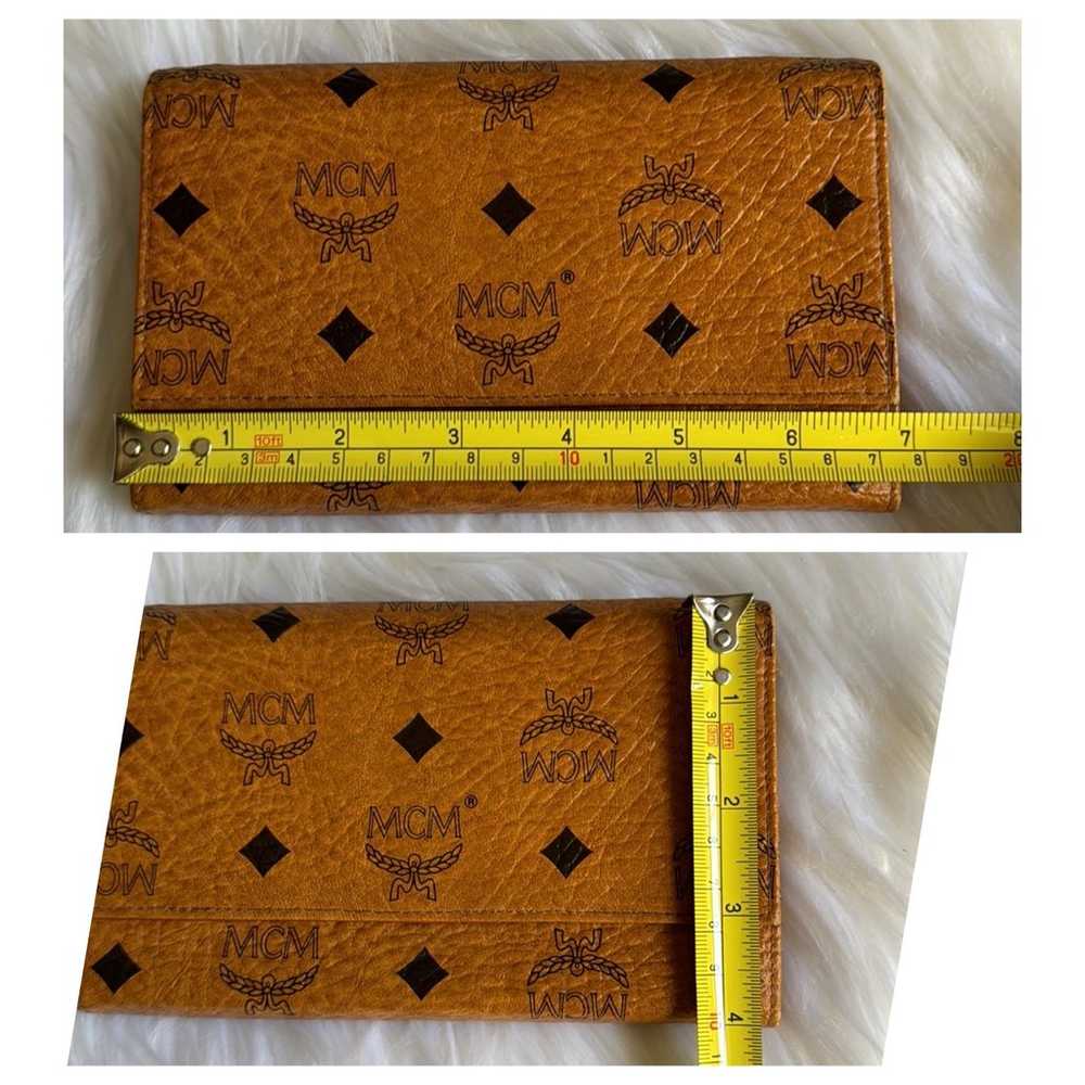 MCM Cognac Visetos German made Fold over Wallet - image 12