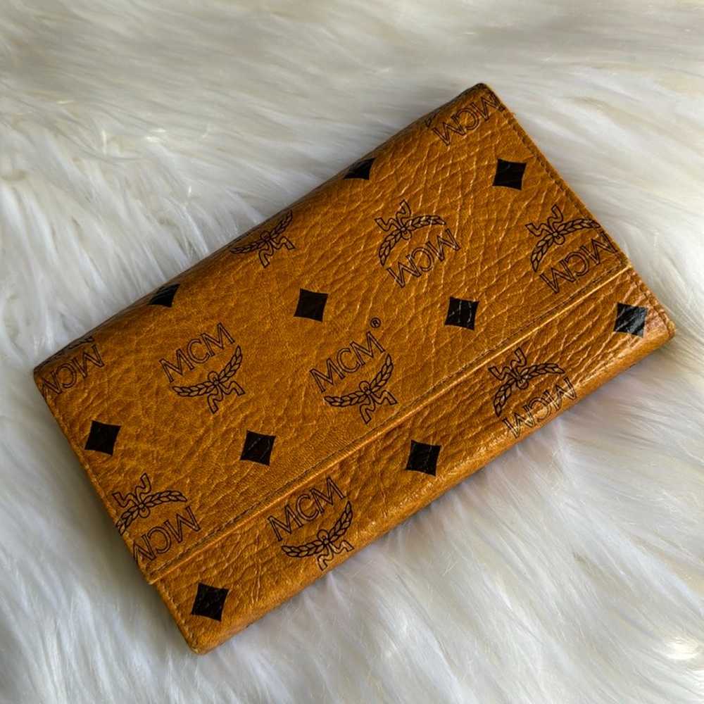 MCM Cognac Visetos German made Fold over Wallet - image 1