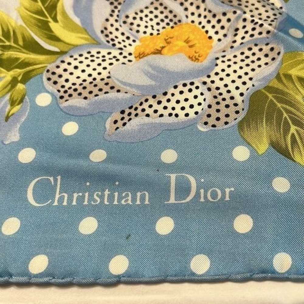 VTG Christian Dior Houndstooth Floral Silk Scarf - image 2