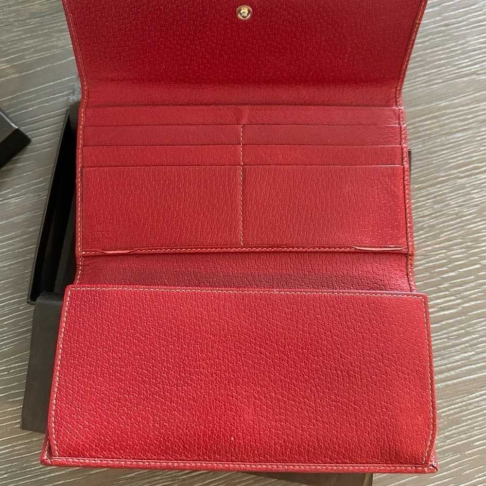 Vintage Gucci Wallet - Red leather/Blue GG canvas - image 7