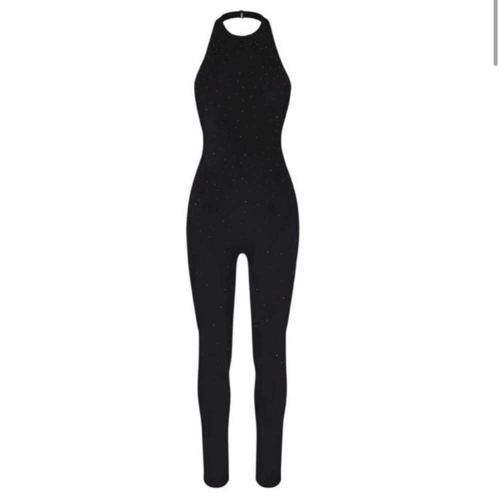 Swarovski x Skims Halter Bodysuit Black Jelly Shi… - image 2