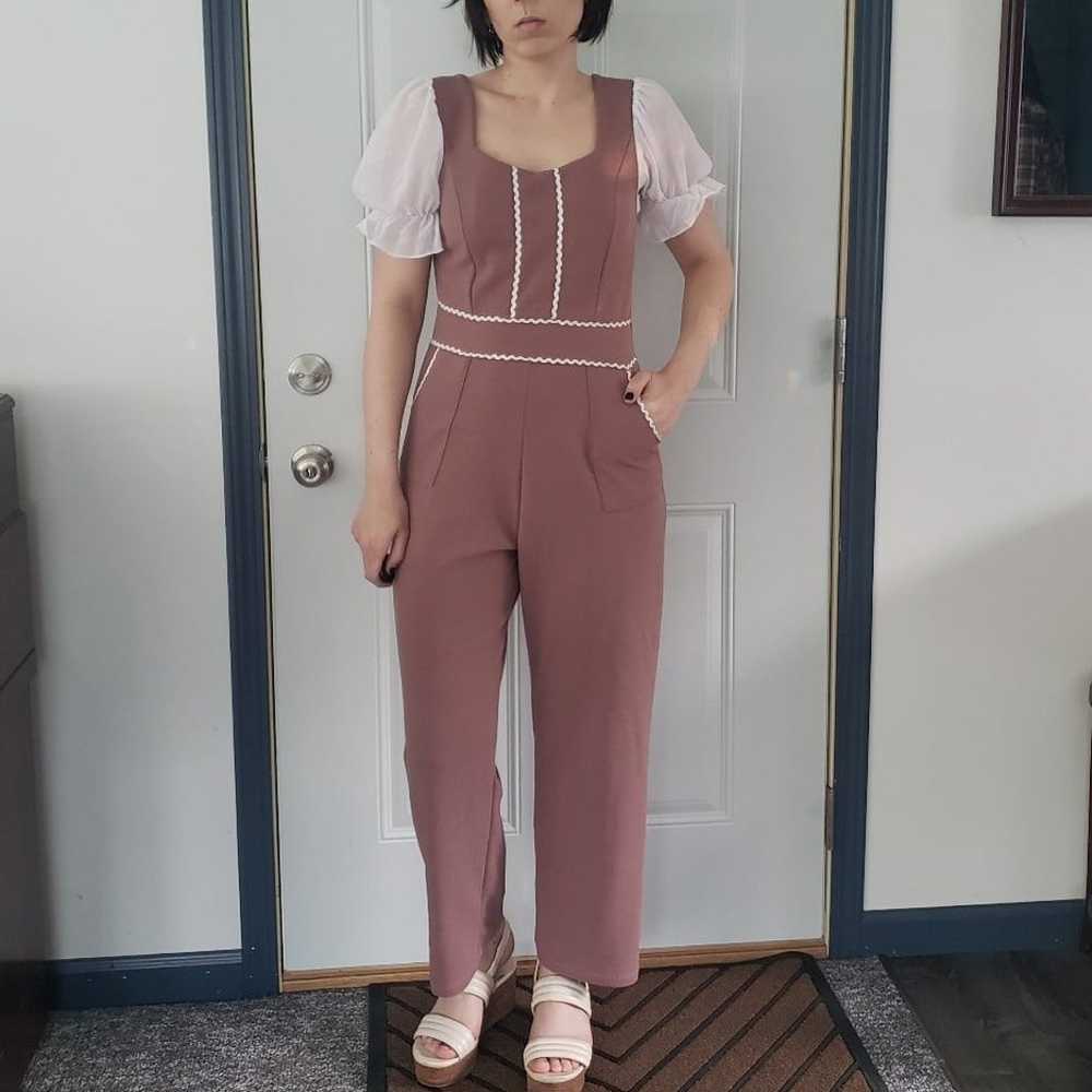 Retro Puff Sleeve Jumpsuit - image 1