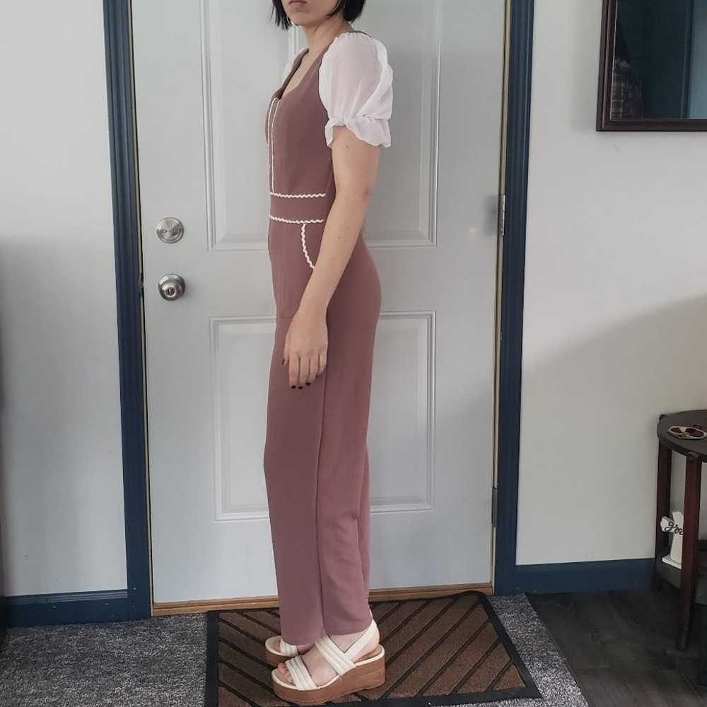 Retro Puff Sleeve Jumpsuit - image 2