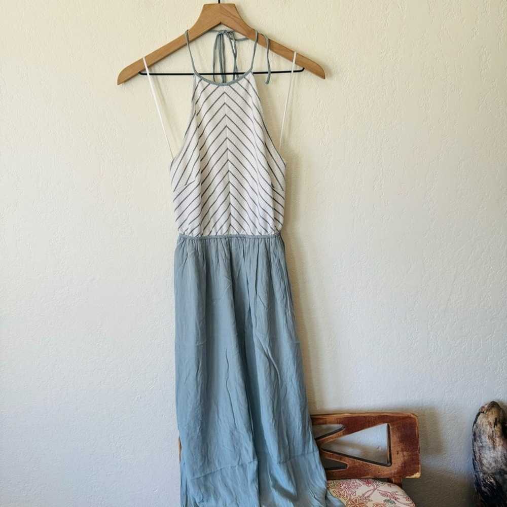 Hem & Thread | blue stripe halter maxi dress - image 1