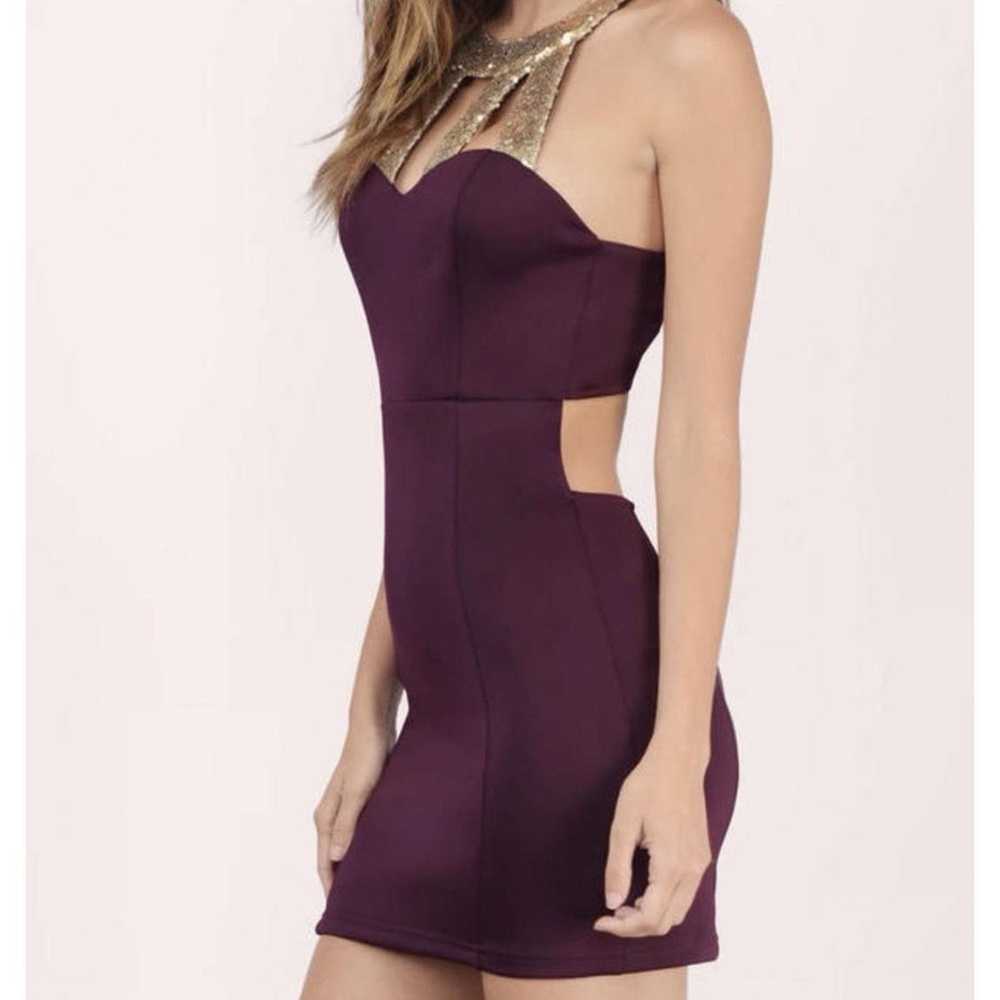 Other Tobi Cut Out Back Mini Cocktail Dress Purpl… - image 2