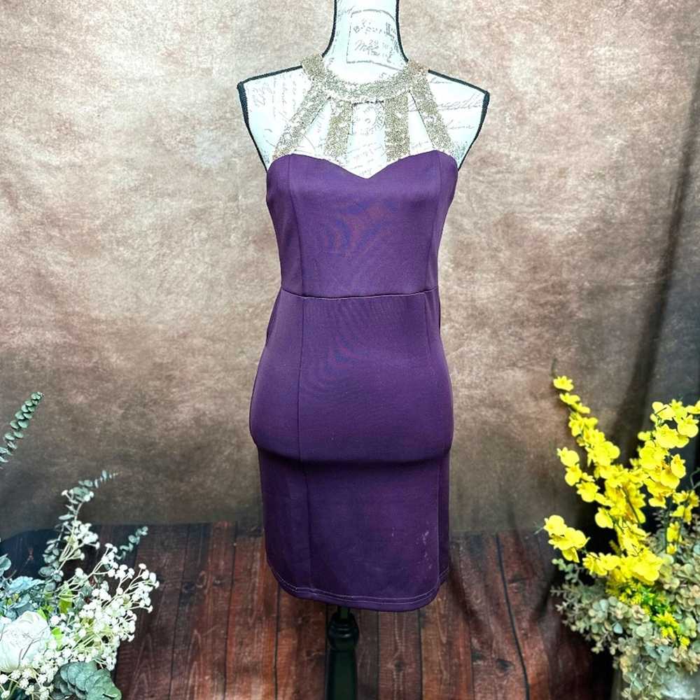 Other Tobi Cut Out Back Mini Cocktail Dress Purpl… - image 6