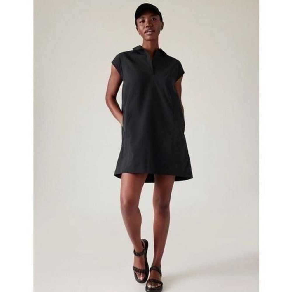 Athleta Performance Poplin Dress Black size Mediu… - image 1