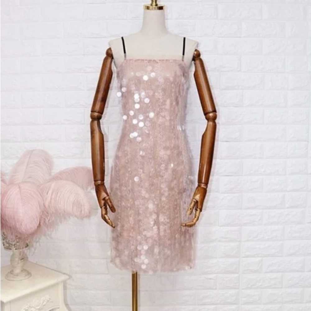 Sparkly sequin mini dress in pink Size XS - image 5