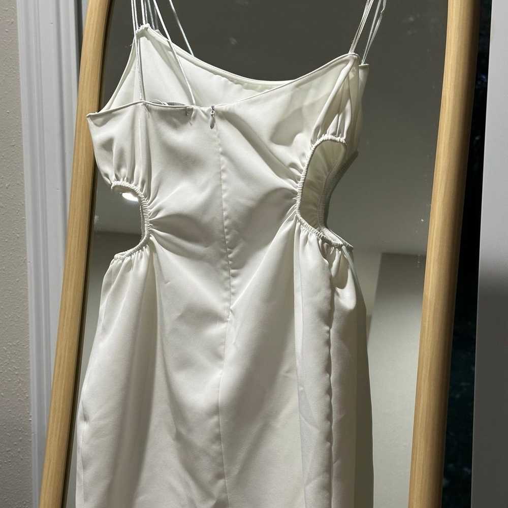 ASYMMETRICAL DRESS WHITE CUT OUT RUCHED SIDES ZARA - image 6