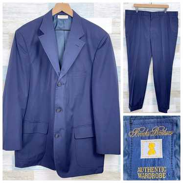 Brooks Brothers Vintage Poplin Suit Navy Blue Sum… - image 1