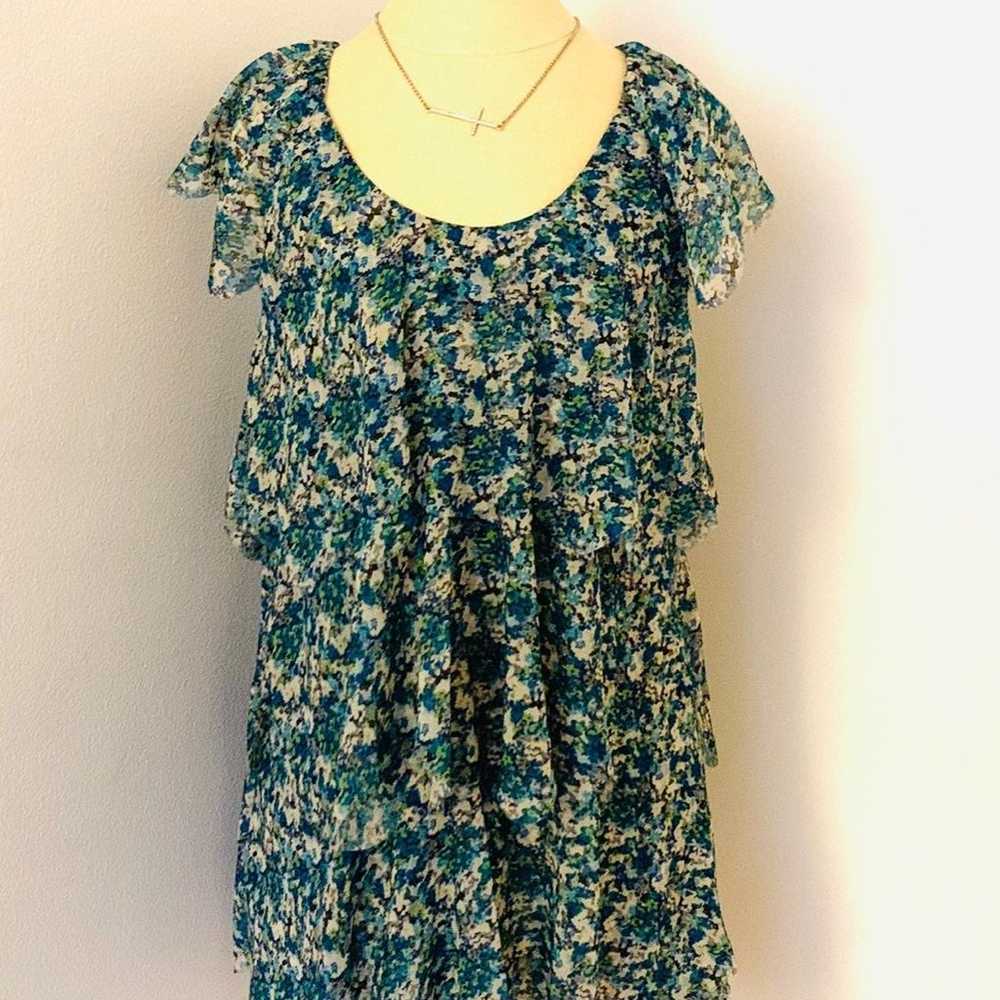 Karen Zambos Scallop Teal Dress Sz S NWT - image 2