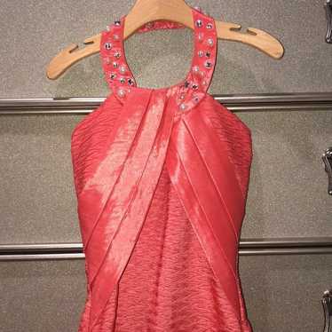 Sexy Vintage Bodycon Coral Halter Dress - image 1