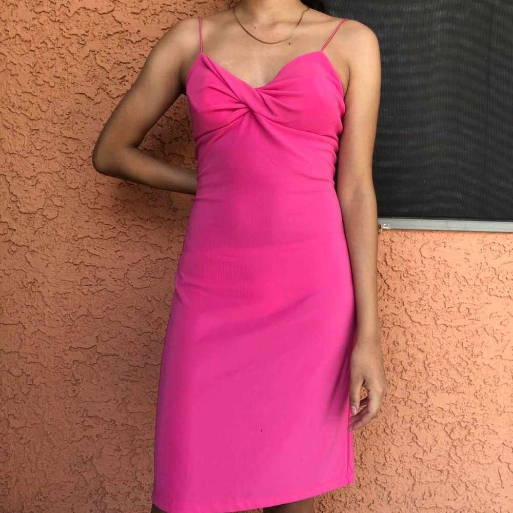 vintage hot pink bodycon dress - image 1