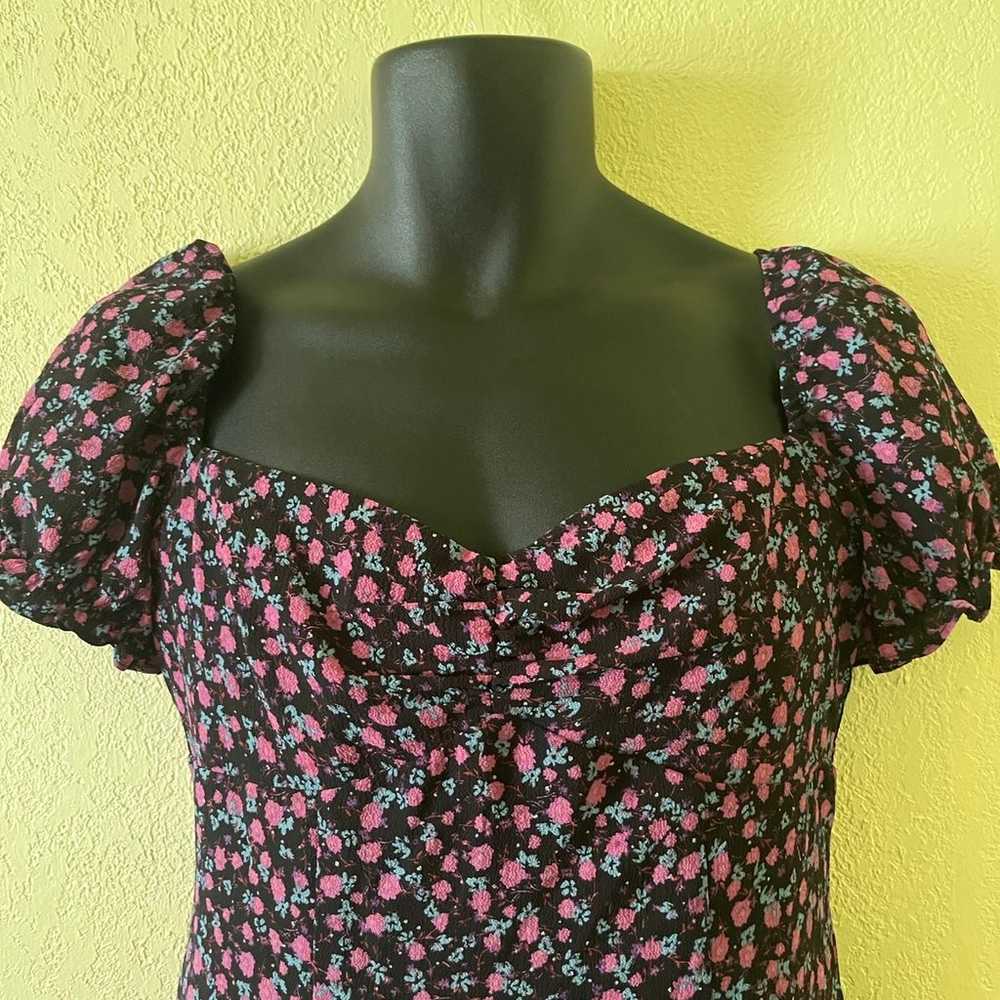 Y2K VTG City Triangles Pink Ditsy Floral Print Ca… - image 4