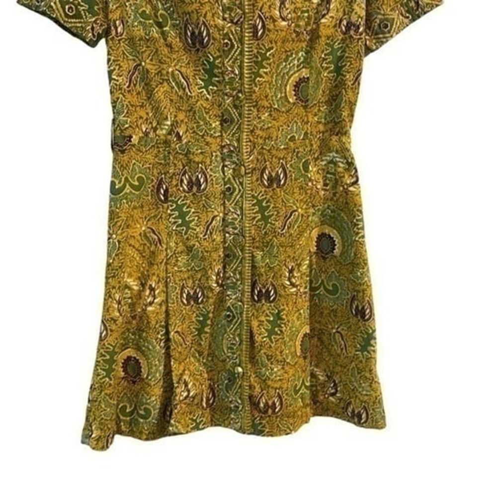 Vintage hand printed batik cotton button down pai… - image 7