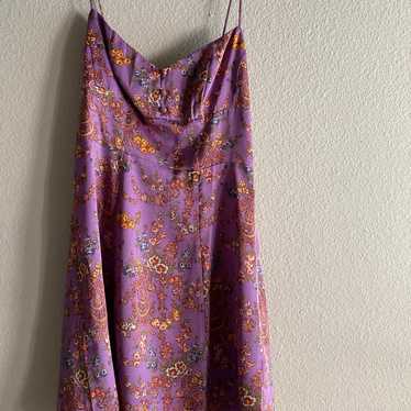 urban outfitters purple floral babydoll mini dress