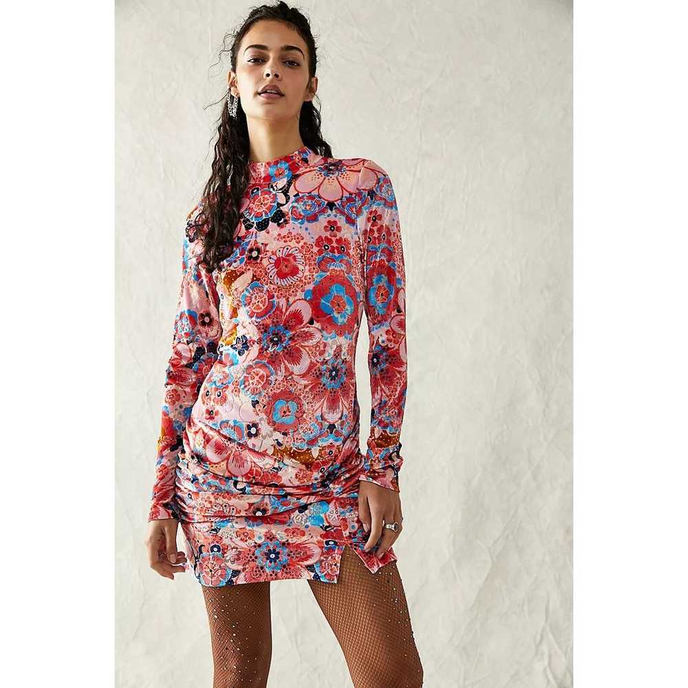 New Free People Della Burnout Floral Velvet Mini … - image 1