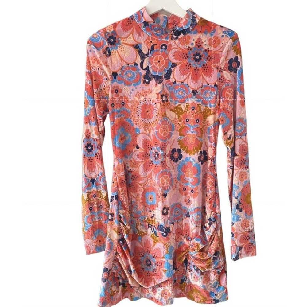 New Free People Della Burnout Floral Velvet Mini … - image 6