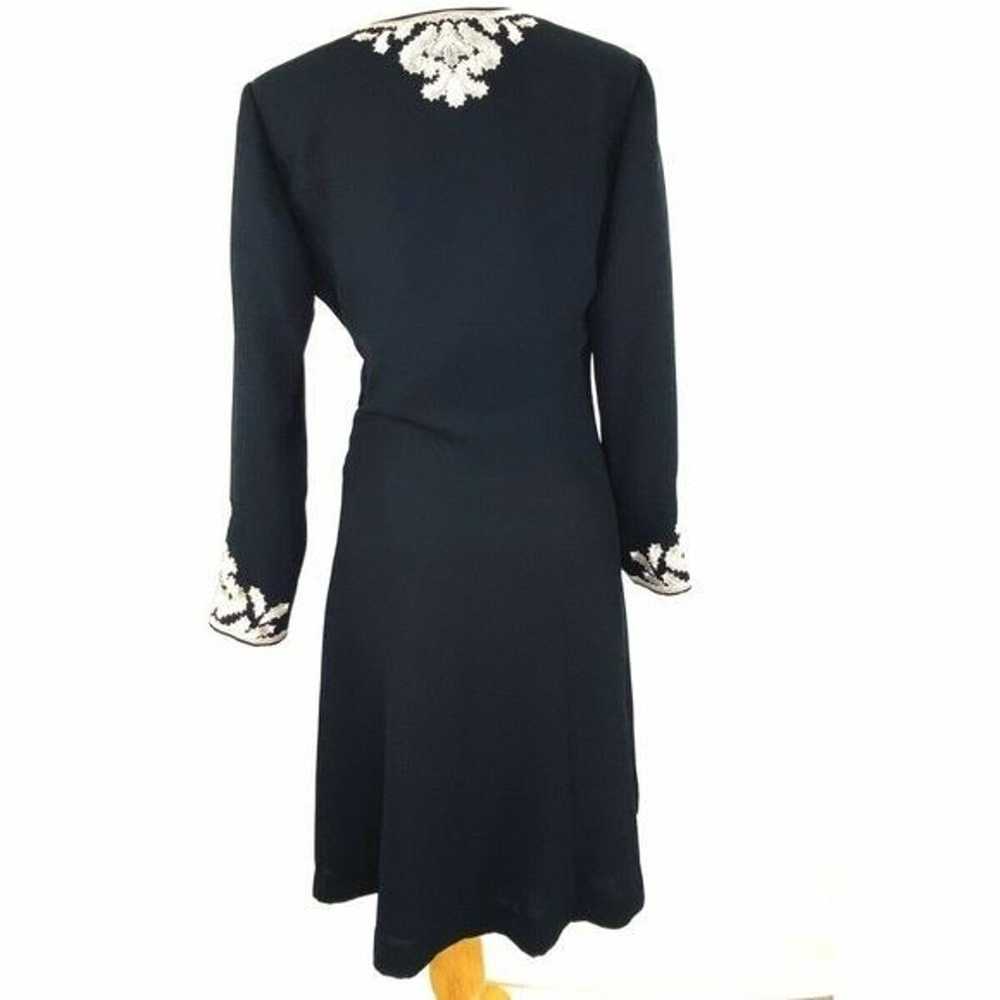 MAGGY LONDON Vintage 90s A-line Dress Bell Sleeve… - image 3