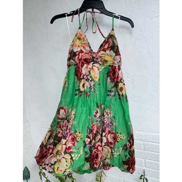 dELiA's Vintage Halter Green Floral Sundress