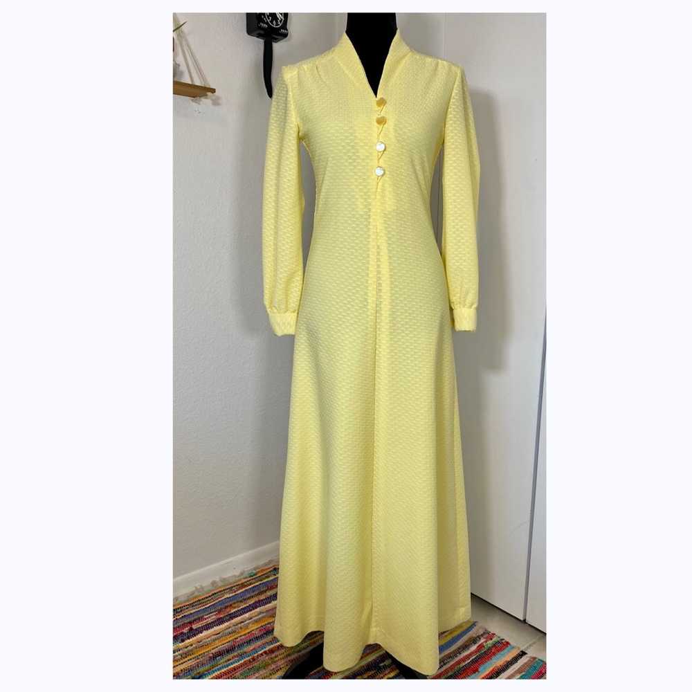 Vintage Yellow Prairie Maxi Long Puff Sleeve Dres… - image 1