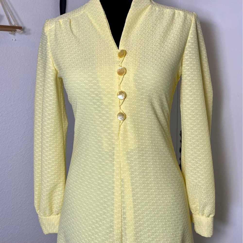 Vintage Yellow Prairie Maxi Long Puff Sleeve Dres… - image 4