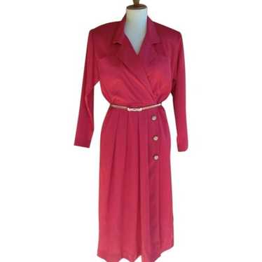 Vintage - Leslie Fay Red Wrap Dress