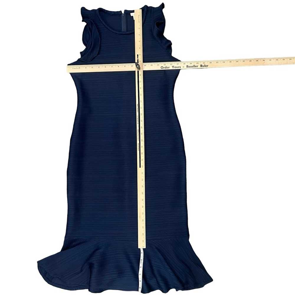 Shoshanna Navy Blue Ruffle Hem Sleeveless Ribbed … - image 10