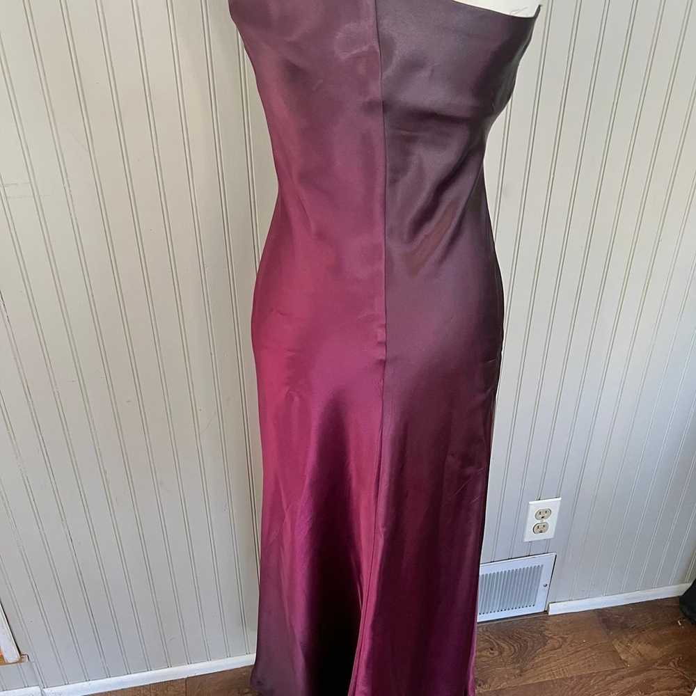 Y2K Dress Ombre Berry One Shoulder Beaded Long Me… - image 6