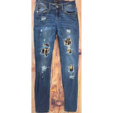 Judy Blue Judy Blue Distressed Skinny Jeans Leopar