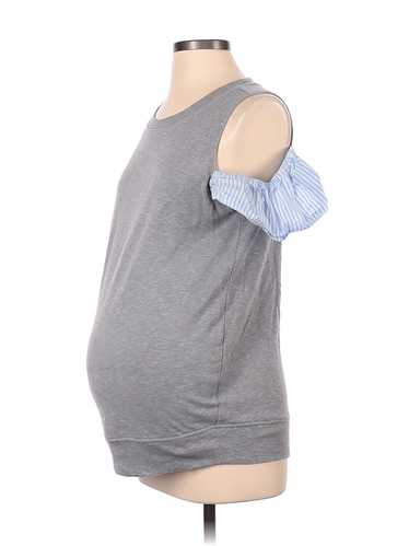 Motherhood Women Gray Short Sleeve Top S Maternity