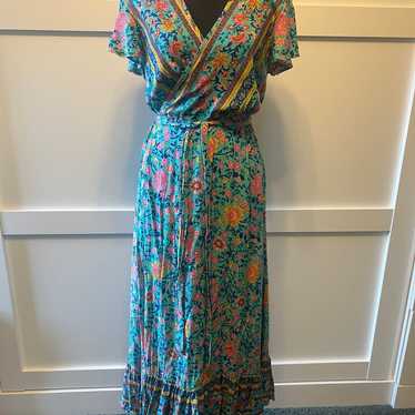 Reborn New York Floral Wrap Maxi Dress Size M - image 1