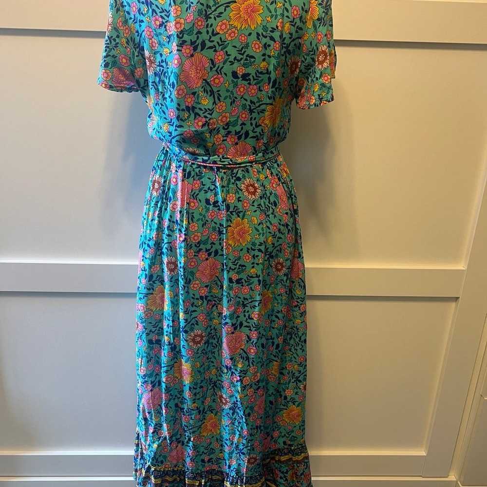 Reborn New York Floral Wrap Maxi Dress Size M - image 3