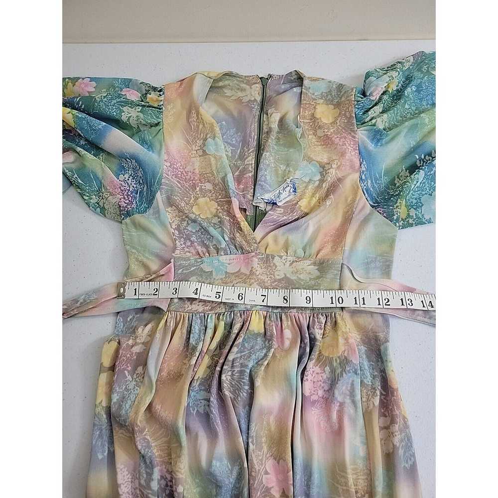 Vtg 70s Saks Fifth Avenue Pastel Floral Angel Bel… - image 6