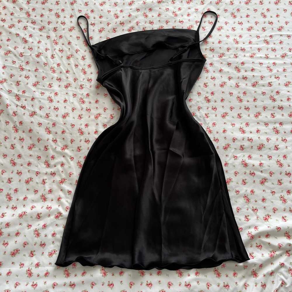 Black cowl neck slip dress - image 2