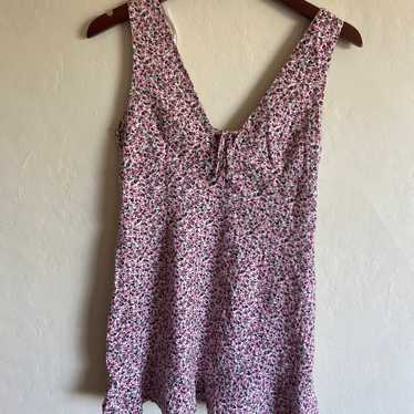 zara floral babydoll dress (linen)