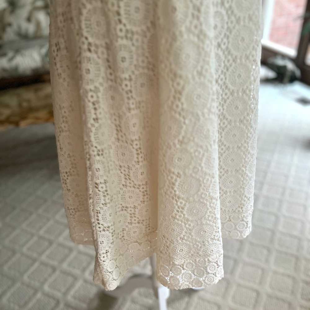 Charter Club Cream Crochet Lace Fit & Flare Sleev… - image 11