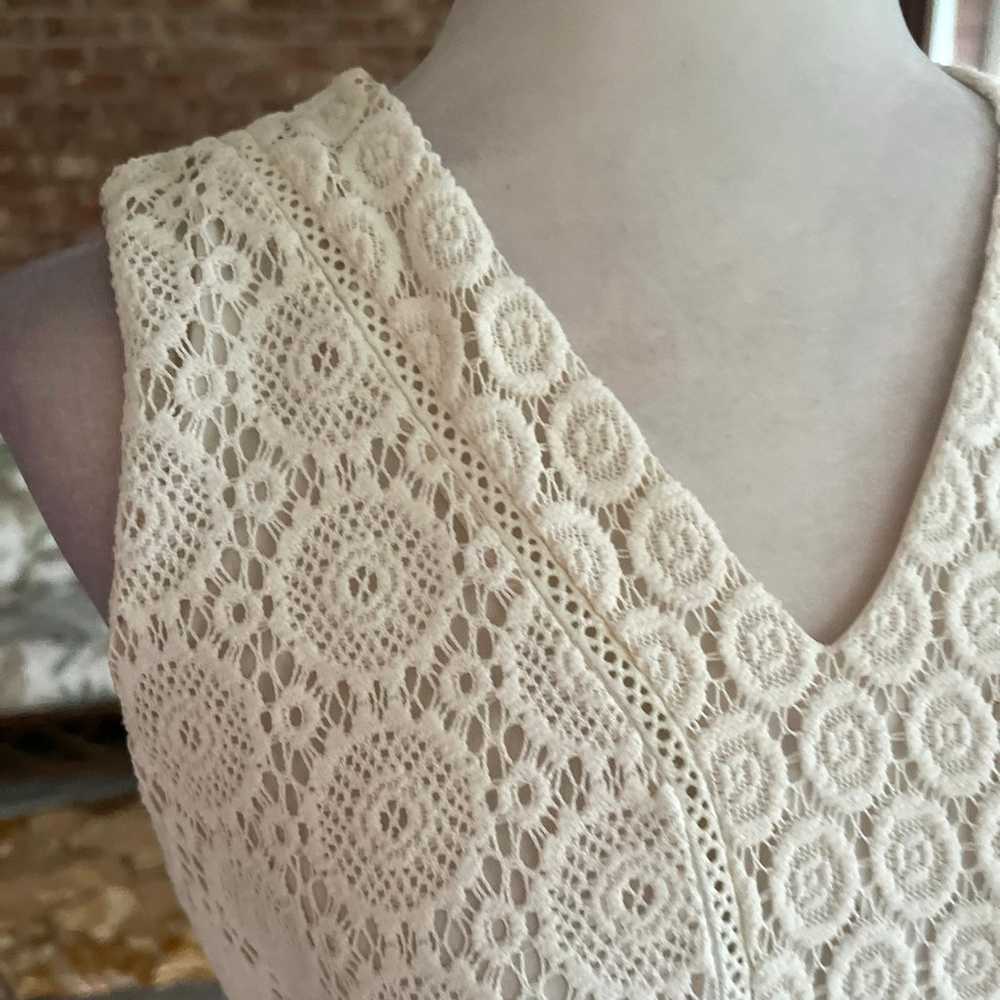 Charter Club Cream Crochet Lace Fit & Flare Sleev… - image 3