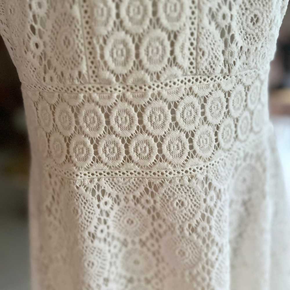 Charter Club Cream Crochet Lace Fit & Flare Sleev… - image 4