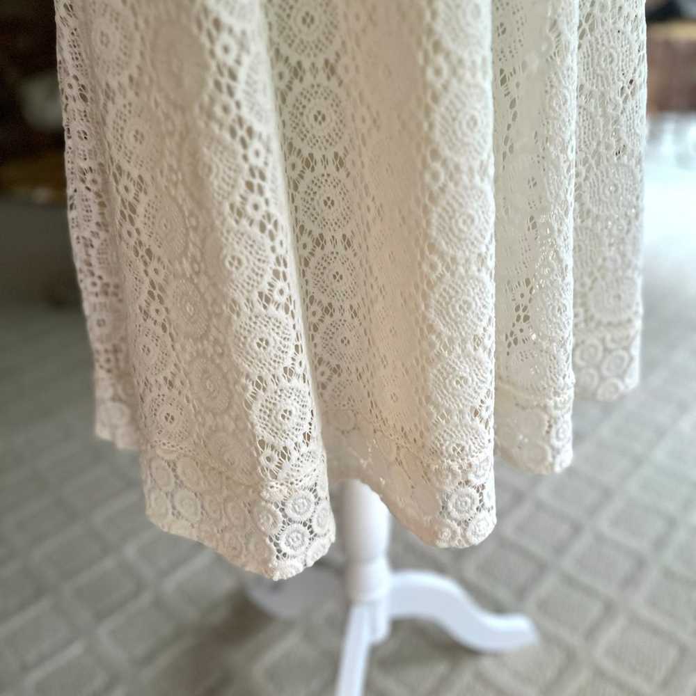 Charter Club Cream Crochet Lace Fit & Flare Sleev… - image 5