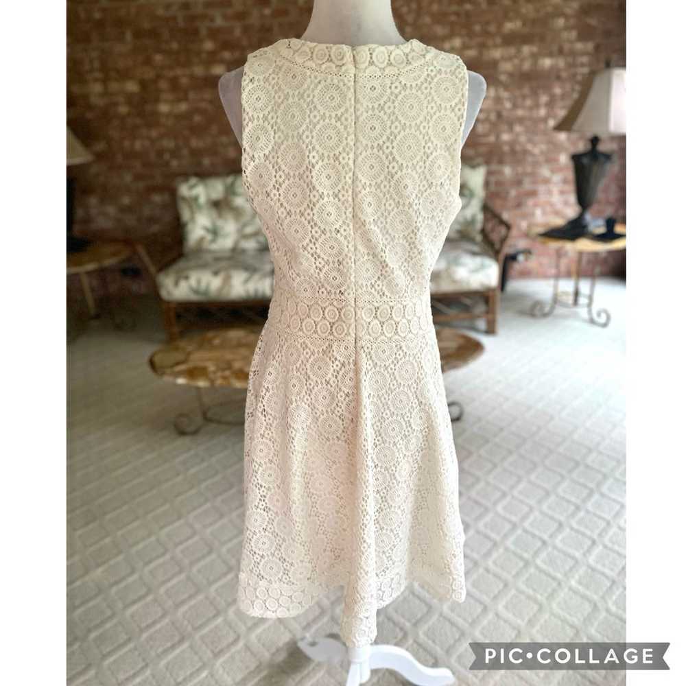 Charter Club Cream Crochet Lace Fit & Flare Sleev… - image 7