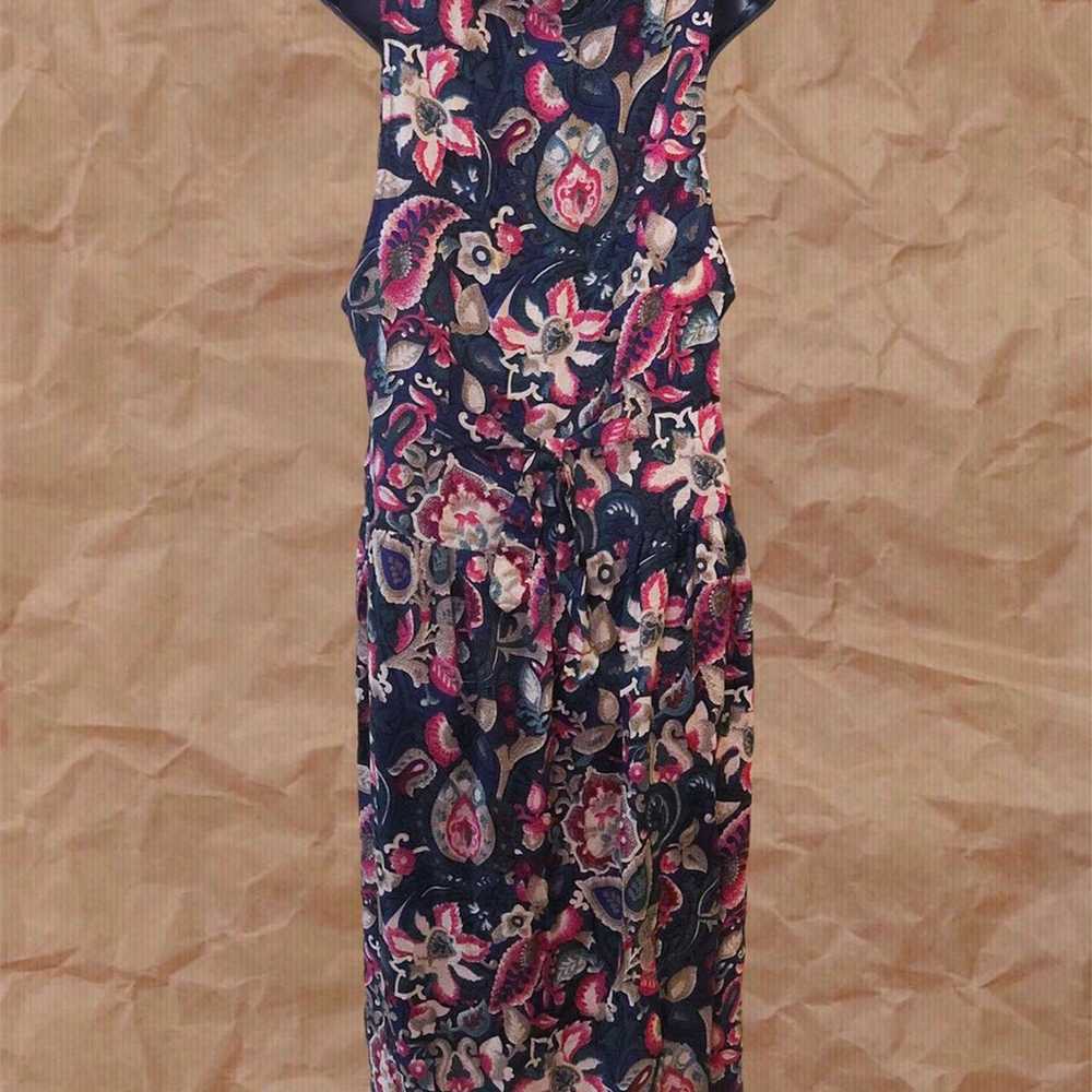 Vintage Floral Paisley Collared Midi Dress - image 10