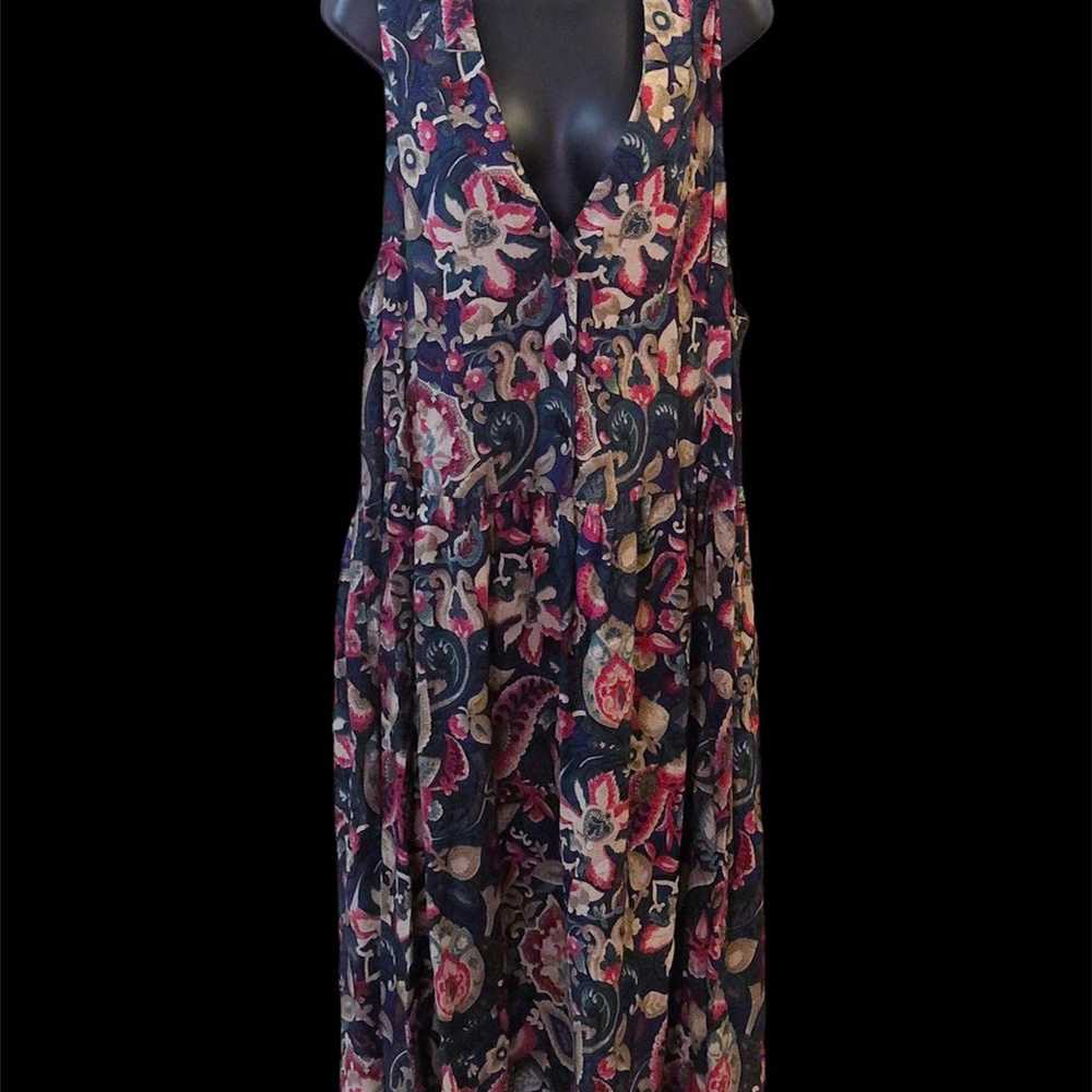 Vintage Floral Paisley Collared Midi Dress - image 5