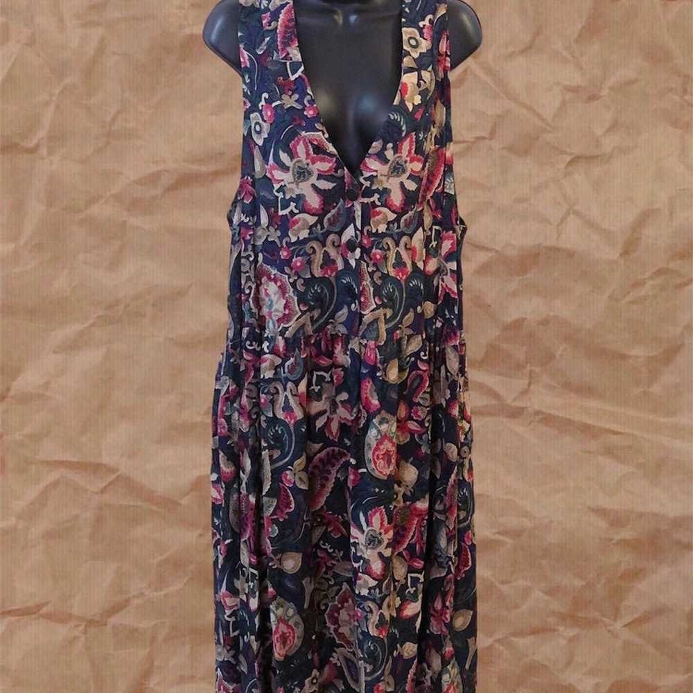 Vintage Floral Paisley Collared Midi Dress - image 6