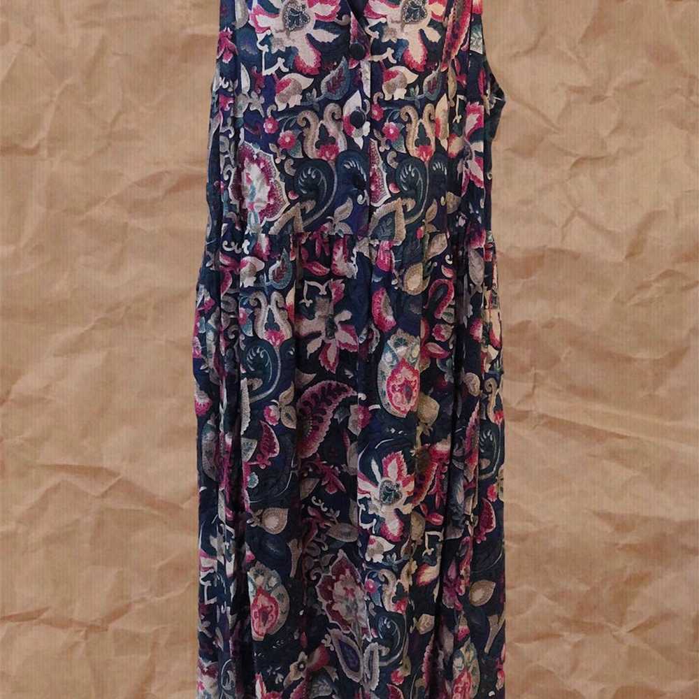 Vintage Floral Paisley Collared Midi Dress - image 7