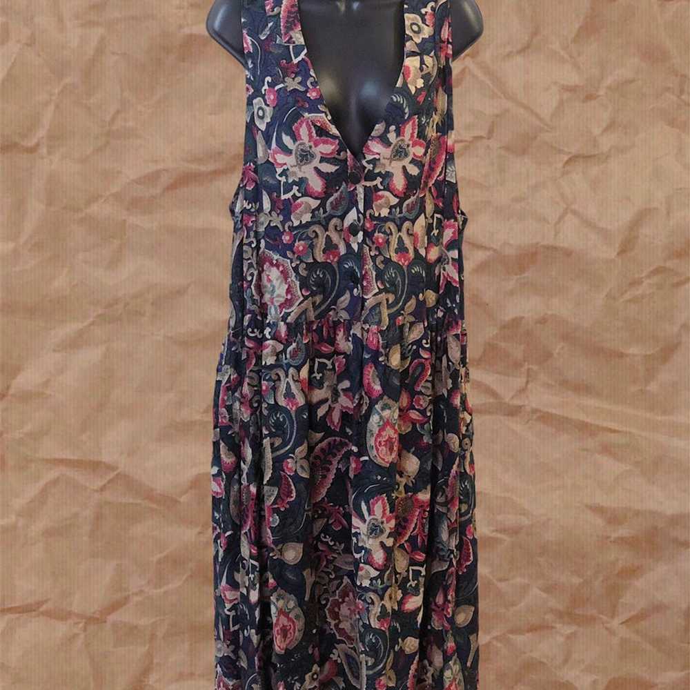 Vintage Floral Paisley Collared Midi Dress - image 8