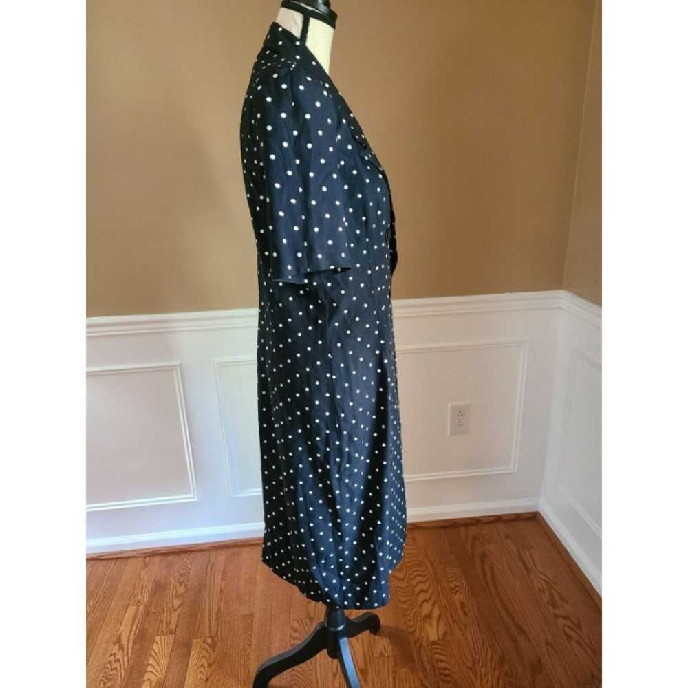 Vintage 70's VIRGO II Black White Polka Dot Dress… - image 4