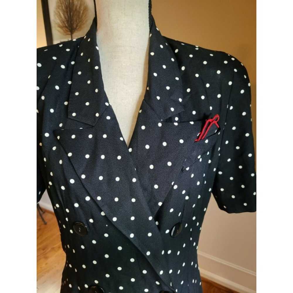 Vintage 70's VIRGO II Black White Polka Dot Dress… - image 6