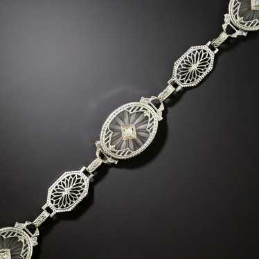 Art Deco Rock Crystal and Diamond Bracelet