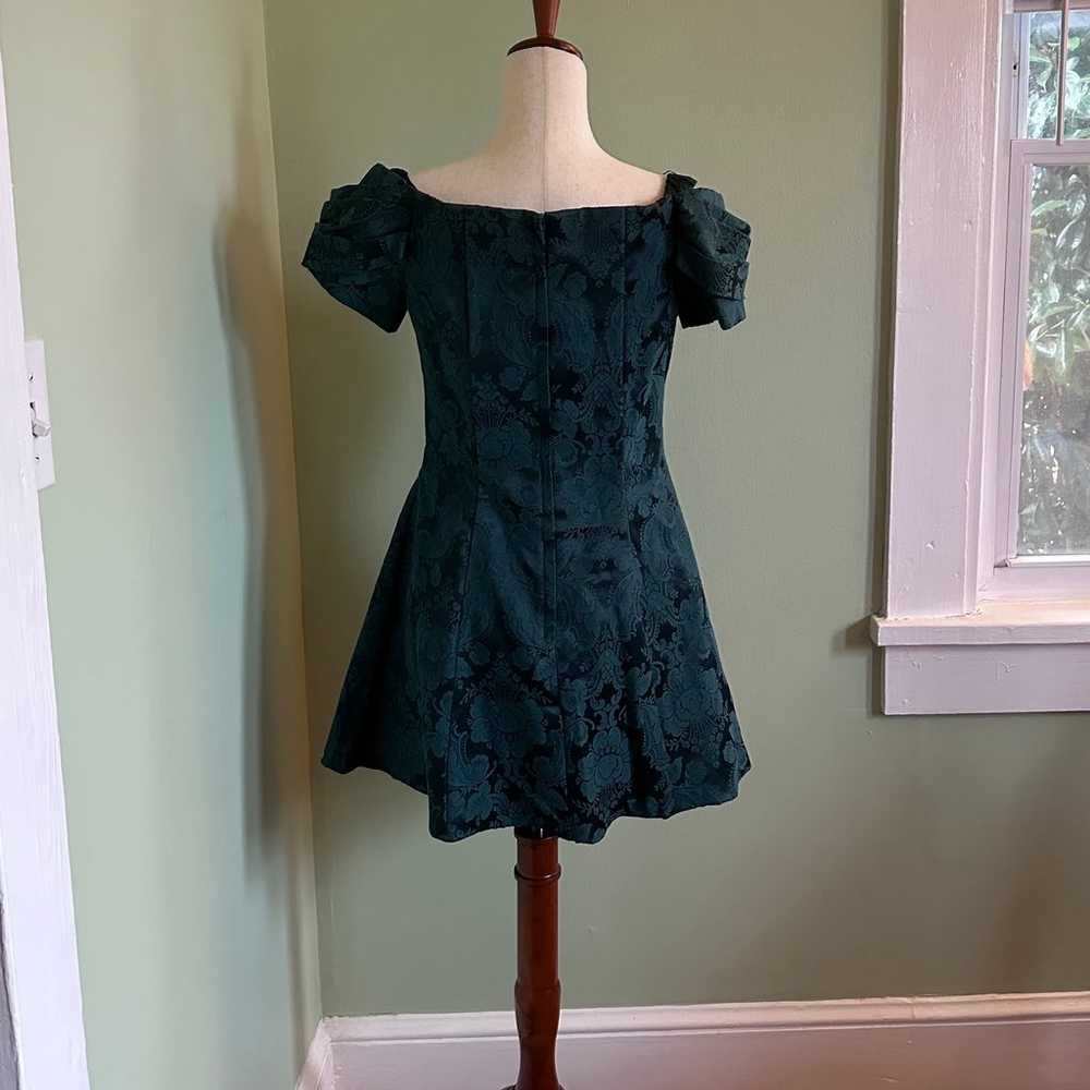 Vintage 80s/90s Scott McClintock Green Mini Dress… - image 4